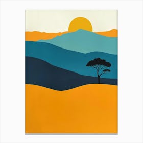 Sunset In The Savannah Canvas Print