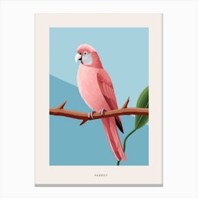 Minimalist Parrot 3 Bird Poster Canvas Print