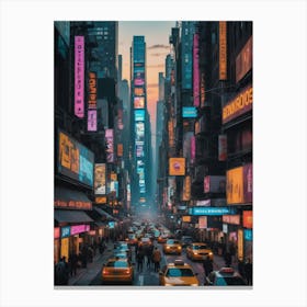 New York City At Dusk 4 Canvas Print