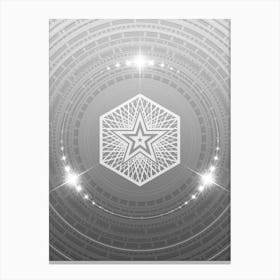Geometric Glyph in White and Silver with Sparkle Array n.0304 Canvas Print