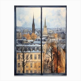 Winter Cityscape Hamburg Germany 2 Canvas Print
