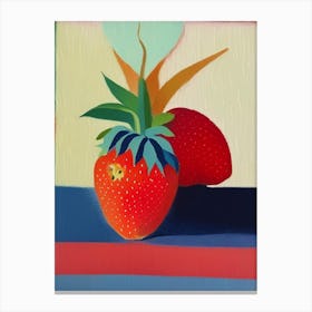 A Single Strawberry, Fruit Abstract Still Life Canvas Print
