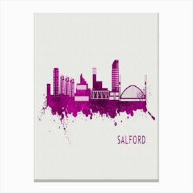 Salford England City Purple Canvas Print