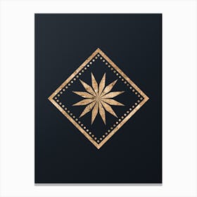 Abstract Geometric Gold Glyph on Dark Teal n.0155 Canvas Print