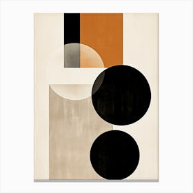 Bauhaus Aura: Beige Dance of Circles Canvas Print