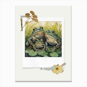 Scrapbook Frogs Fairycore Painting 3 Canvas Print