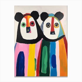 Colourful Kids Animal Art Panda Canvas Print