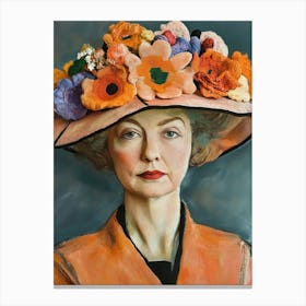 Woman With A Flower Hat 1 Canvas Print