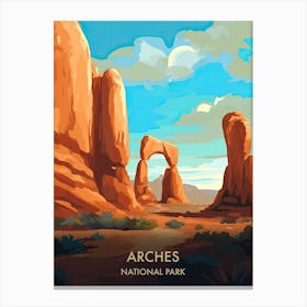 Arches National Park Travel Poster Illustration Style 4 Canvas Print
