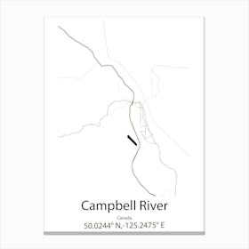 Campbell,United States Minimalist Map 1 Canvas Print