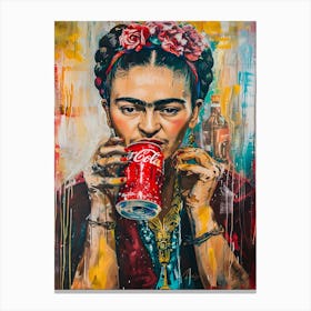 Frida Kahlo pop art graffiti Canvas Print