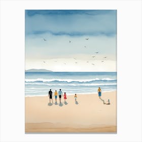 People On The Beach Painting (12) Canvas Print