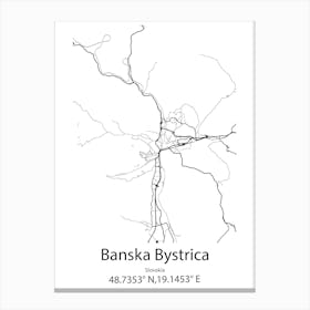 Banska Bystrica,Slovakia Minimalist Map Canvas Print