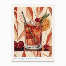 Art Deco Rosemary Cocktail 2 Poster Canvas Print