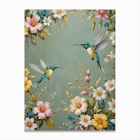 Two Hummingbirds Canvas Print