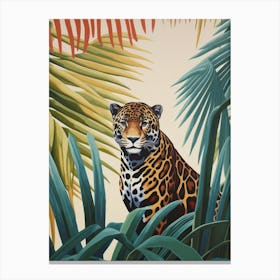 Jaguar 1 Tropical Animal Portrait Canvas Print