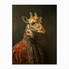 Renaissance Giraffe 2 Portrait Canvas Print
