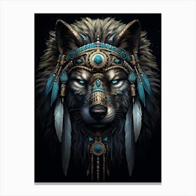 Steppe Wolf Native American Canvas Print