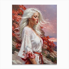 Girl With White Hair 2 Canvas Print