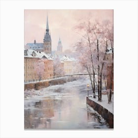 Dreamy Winter Painting Stockholm Sweden 2 Canvas Print