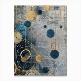 Blue And Gold Circles 1 Canvas Print