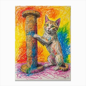 Cat Playing With A Toy 1 Canvas Print