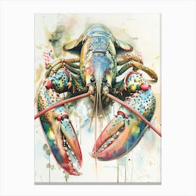 Lobster Pastel Watercolour 2 Canvas Print