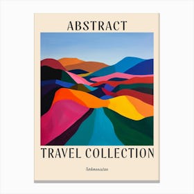 Abstract Travel Collection Poster Turkmenistan 1 Canvas Print