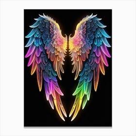 Neon Angel Wings 33 Canvas Print