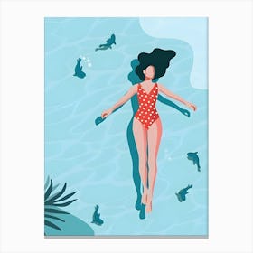 Woman In The Water Canvas Print