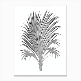 Saw Palmetto Herb William Morris Inspired Line Drawing 2 Canvas Print