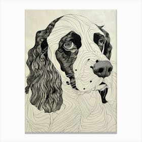 English Springer Spaniel Line Sketch 3 Canvas Print