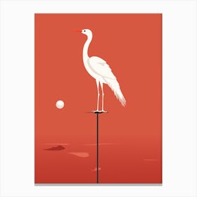 Minimalist Stork 1 Illustration Canvas Print
