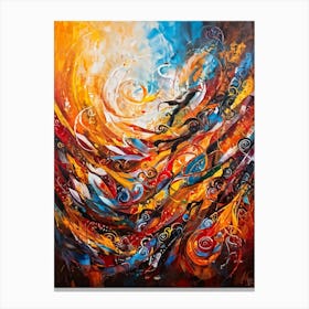 Abstract Painting Capturing The Convergence Of Diverse Human Rights And Cultures Showcasing Swirls (1) Canvas Print