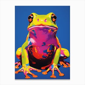 Colourful Vivid Pop Art Frog 1 Canvas Print