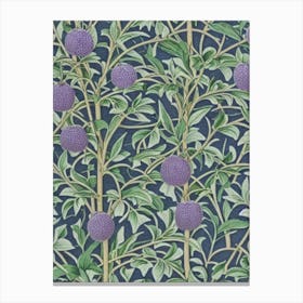 Purple 2 Leaf Plum tree Vintage Botanical Canvas Print