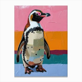 African Penguin Colour Block Painting 4 Canvas Print