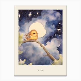 Baby Bird 1 Sleeping In The Clouds Nursery Poster Canvas Print