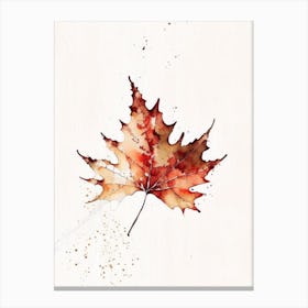 Maple Leaf Minimalist Watercolour 2 Canvas Print