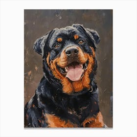 Rottweiler Acrylic Painting 5 Canvas Print