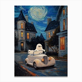 Ghost In A Car Canvas Print