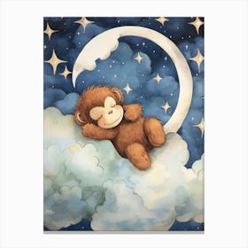 Baby Orangutan 2 Sleeping In The Clouds Canvas Print