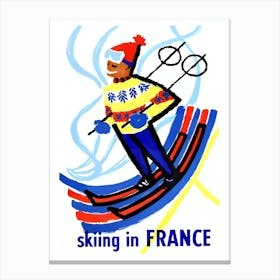 Skiing In France Canvas Print