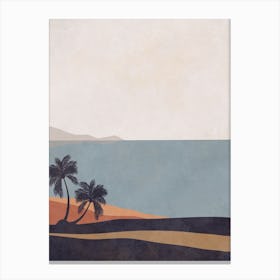 Palm Trees On The Beach Canvas Print