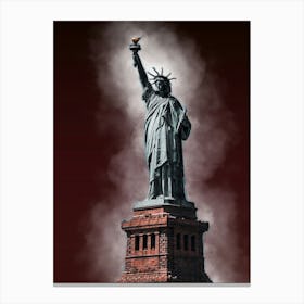 The Statue Of Liberty Usa Smoke Canvas Print