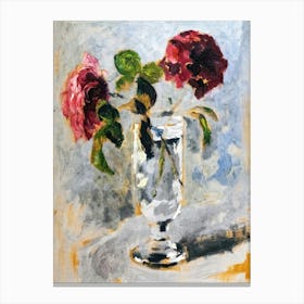 Roses Vintage Still Life Painting Canvas Print