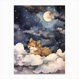 Coyote 2 Sleeping In The Clouds Canvas Print