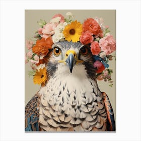Bird With A Flower Crown Falcon 7 Canvas Print