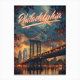 Philadelphia, Pennsylvania: A Vintage Poster Canvas Print