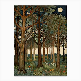 William Morris Forest At Night 30 Canvas Print